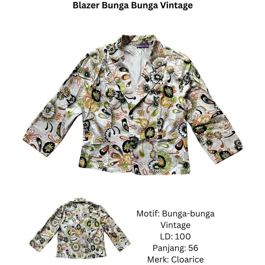 [preloved] Blazer Bunga Bunga Vintage