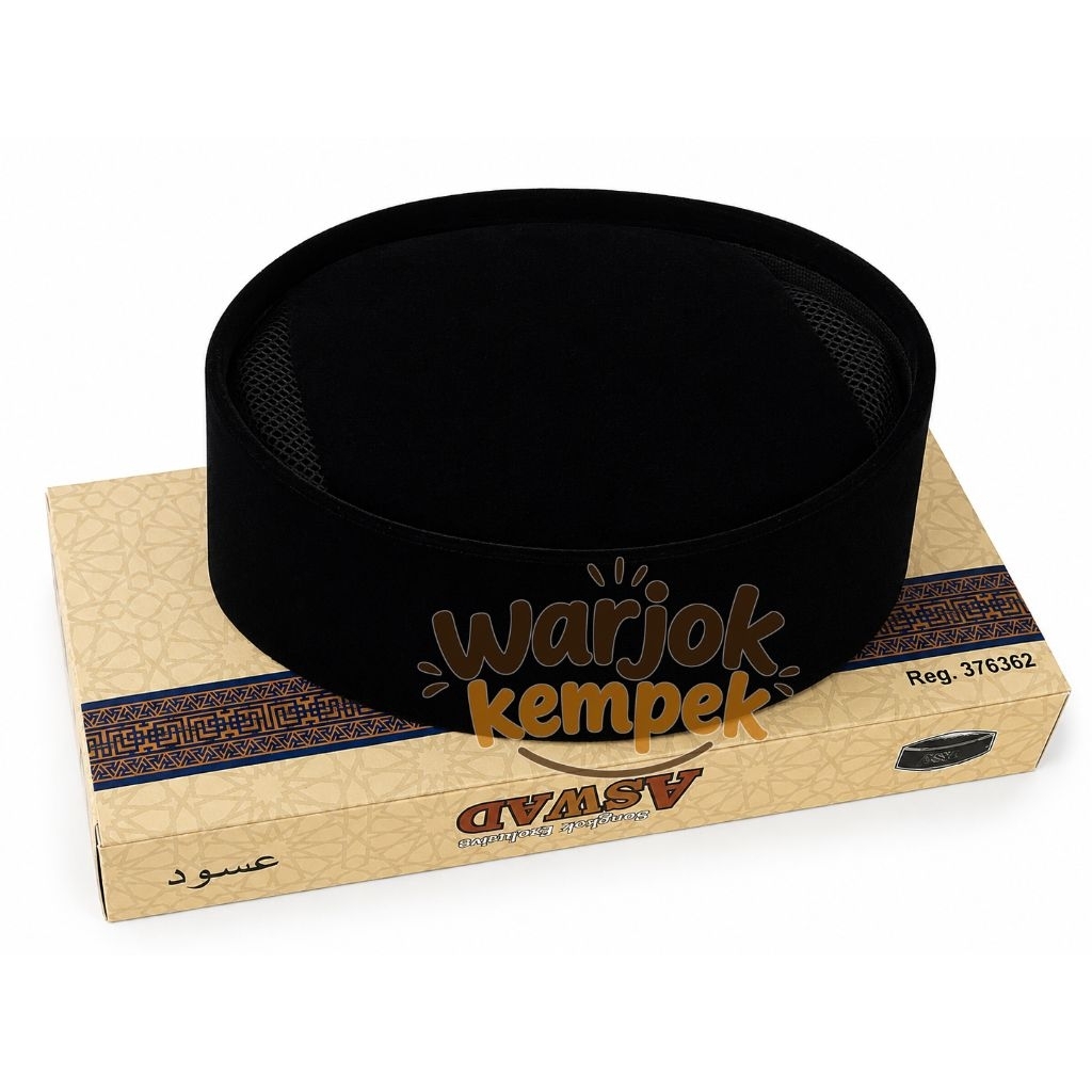Songkok Aswad AC Premium Original Peci Hitam Dewasa Adem Nyaman Songkok Nasional Pria Berkualitas