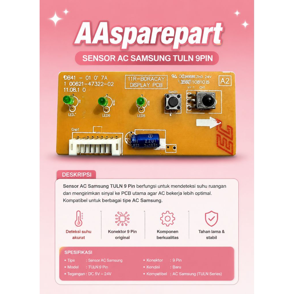 SENSOR AC SAMSUNG TULN 9pin / display sensor AC samsung TULN