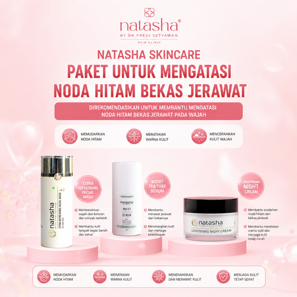 NATASHA SKINCARE PAKET UNTUK MENGATASI NODA HITAM BEKAS JERAWAT