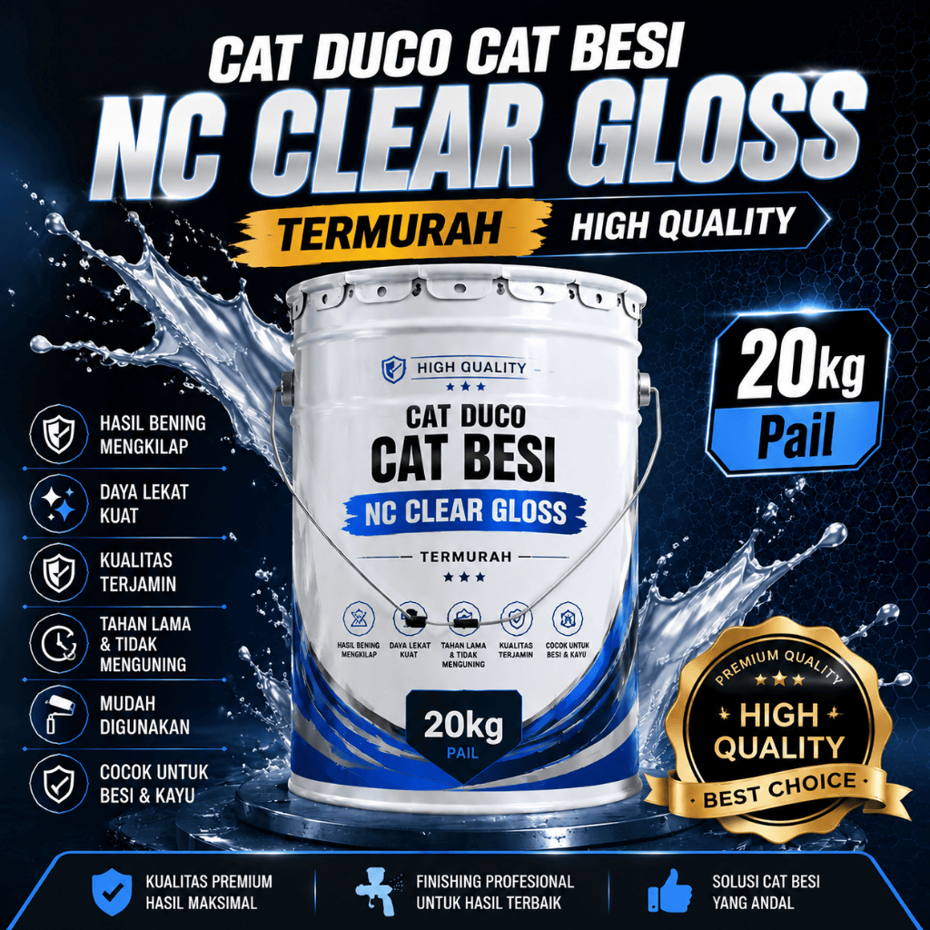 Cat Duco Cat Besi NC Clear Gloss Termurah High Quality 20kg Pail