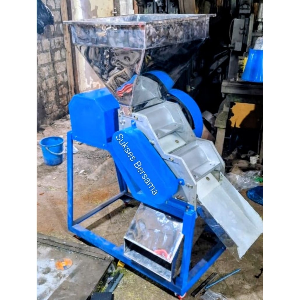 Mesin Pengupas Kulit Ari Kedelai Tempe Stainless 2 Roller + Dinamo 1/2Pk