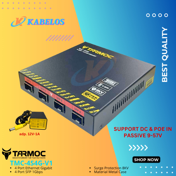 Ethernet Fiber Switch 4 SFP 4 LAN Gigabit | Media Converter FO