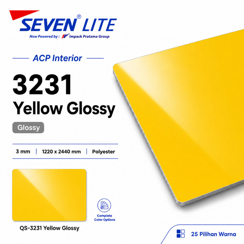 Seven Lite ACP Panel Aluminium 3mm PE 0.05 Komposit Interior 1220x2440 - Glossy Series
