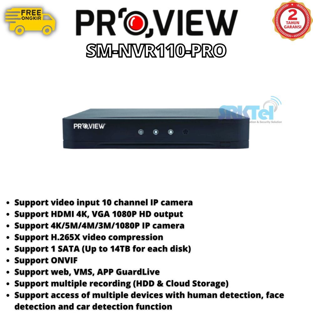 NVR Proview SM-NVR110-PRO NVR 10CH up to 8MP
