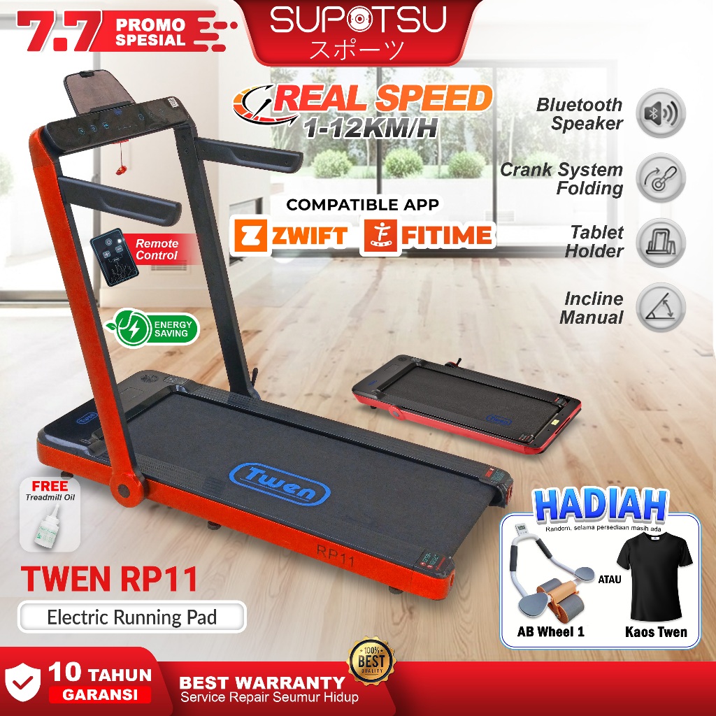 Twen RP11 Treadmill Elektrik Motorized Alat Olahraga Lari