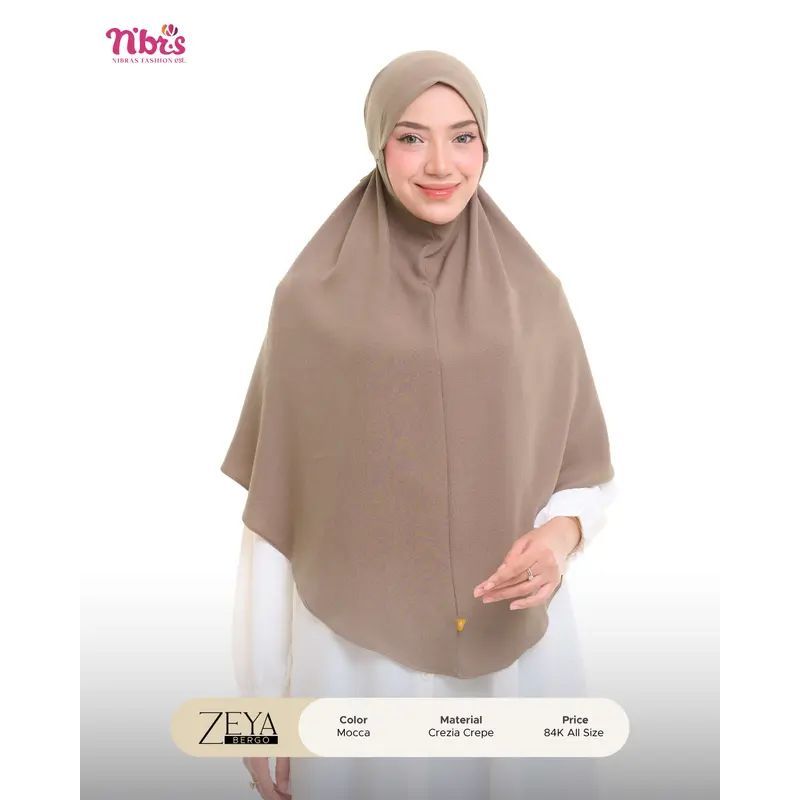 Nibras hijab bergo bahan crepe polos zeya bergo