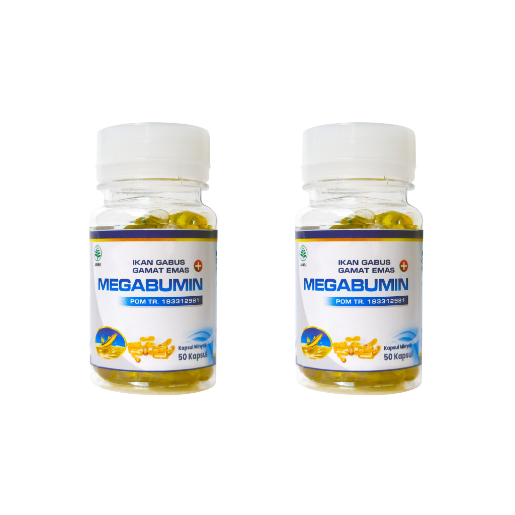 Megabumin - Kapsul Herbal Minyak Ikan Gabus dan Gamat Emas Mudah Dikonsumsi