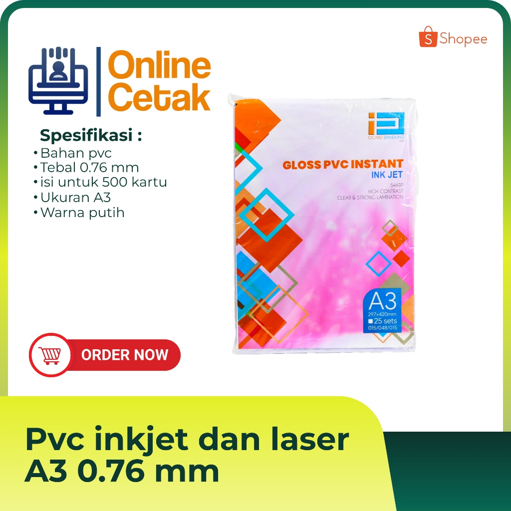 bahan kartu instan ukuran A3 print inkjet dan laser, kartu instan print dan laser a3