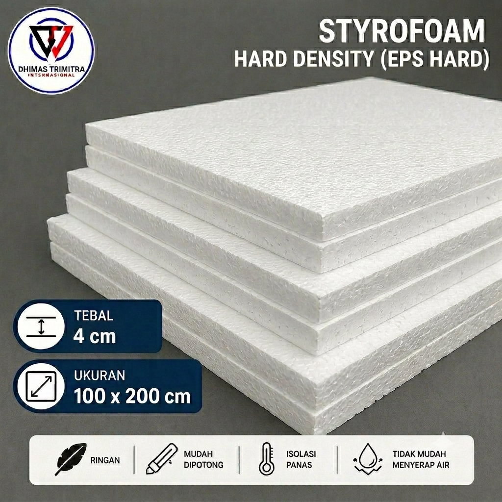 Styrofoam Lembaran Density Hard, Tebal 4cm Ukuran 100x200