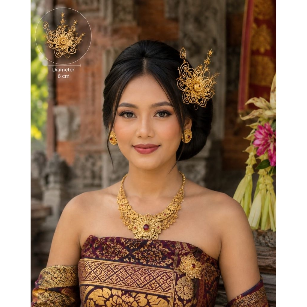 Cucuk Bunga Mawar Gold/Cucuk Bunga Anggrek Gold/Cucuk Bunga/Aksesoris Hairdo