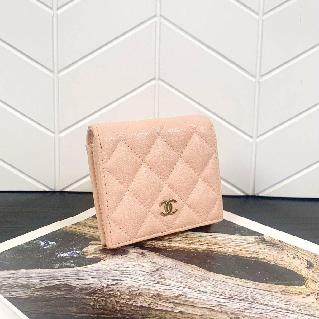 (PRELOVED) Chanel Bifold Wallet Beige Caviar GHW