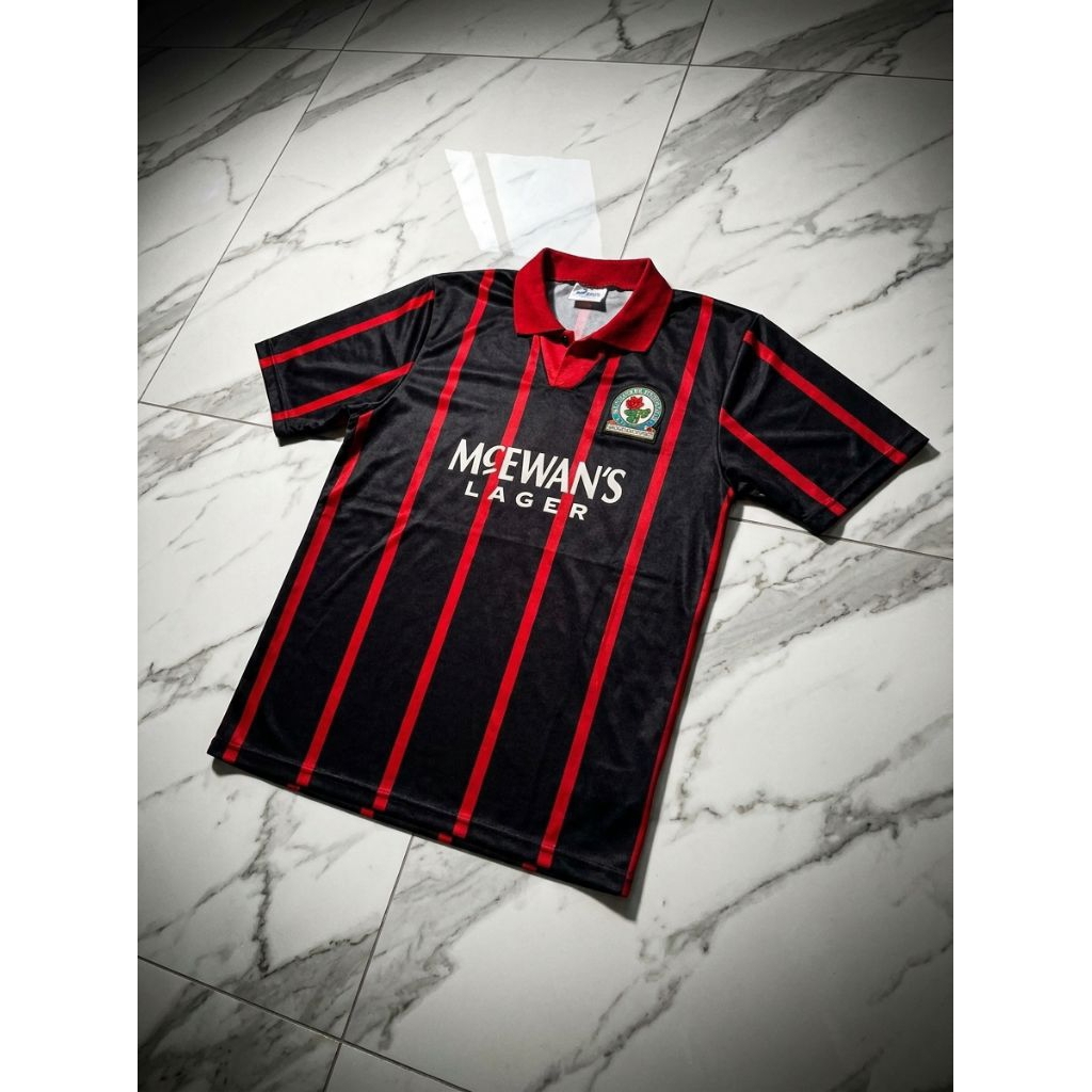 Jersey Bola Retro Blackburn Rovers 94-95 Shearer Full Printing Dry fit S-4XL.
