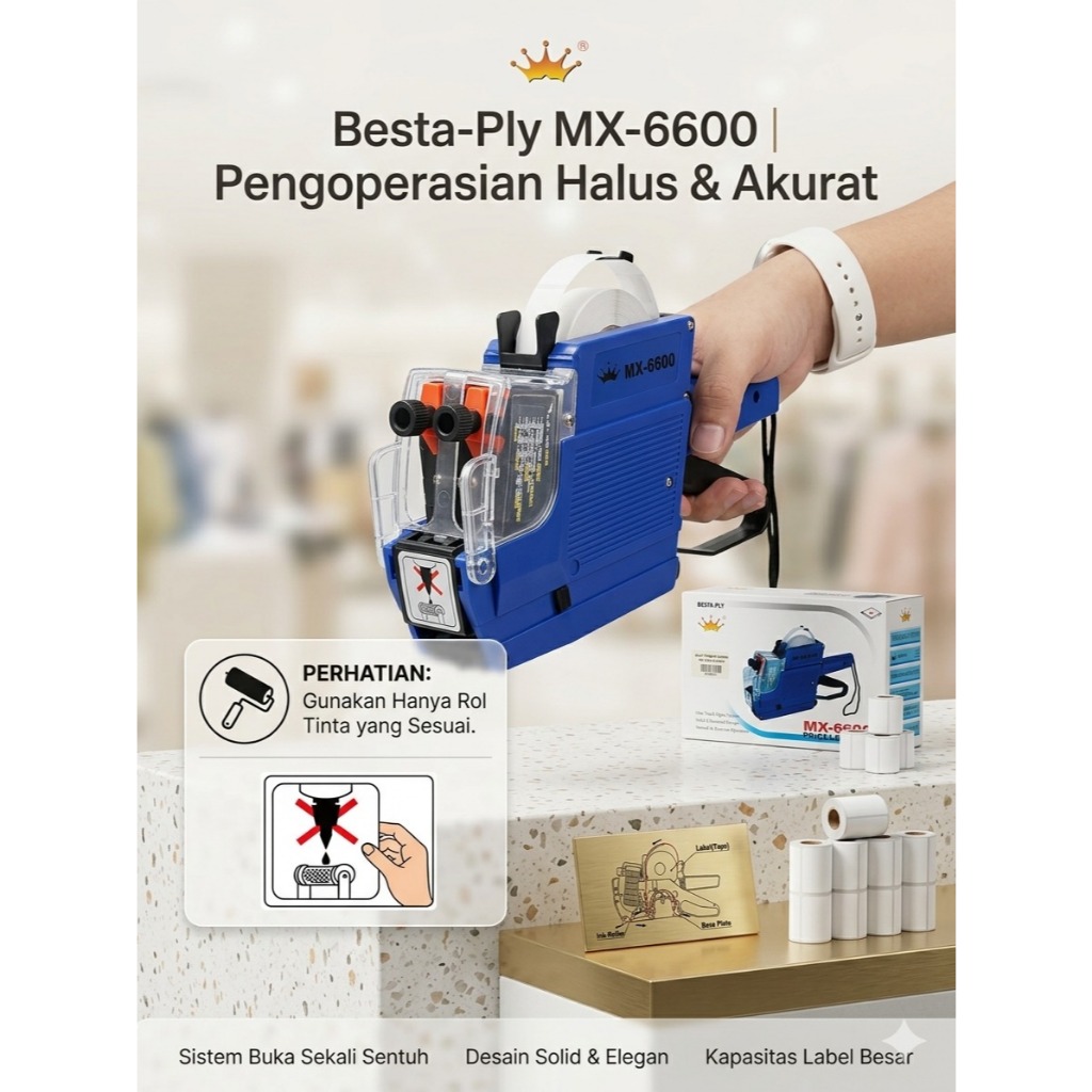 Alat Label Harga MX-6600A - 2 Baris Huruf dan Angka
