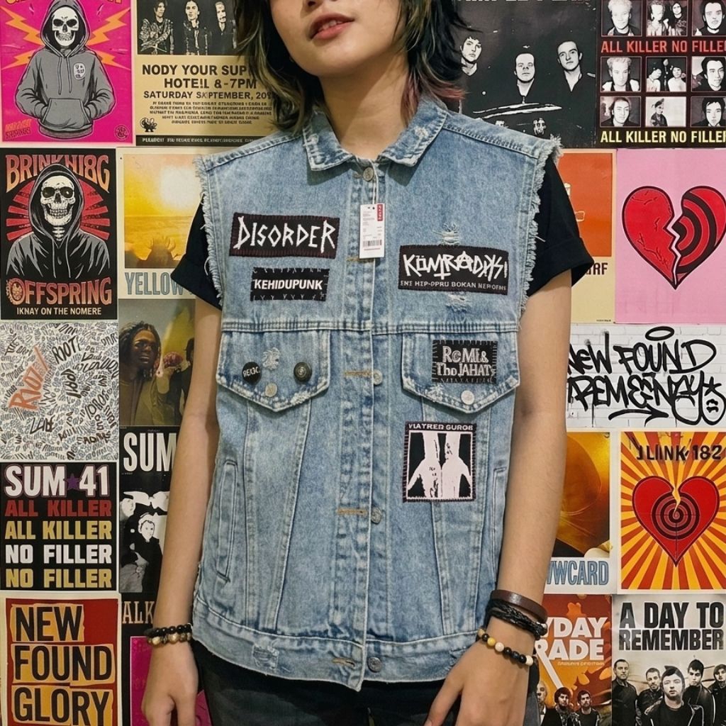rompi punk custom