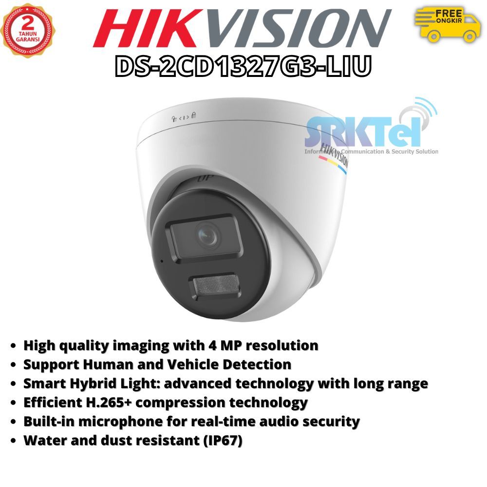 IPCAM Hikvision Colorvu DS-2CD1327G3-LIU 2MP In