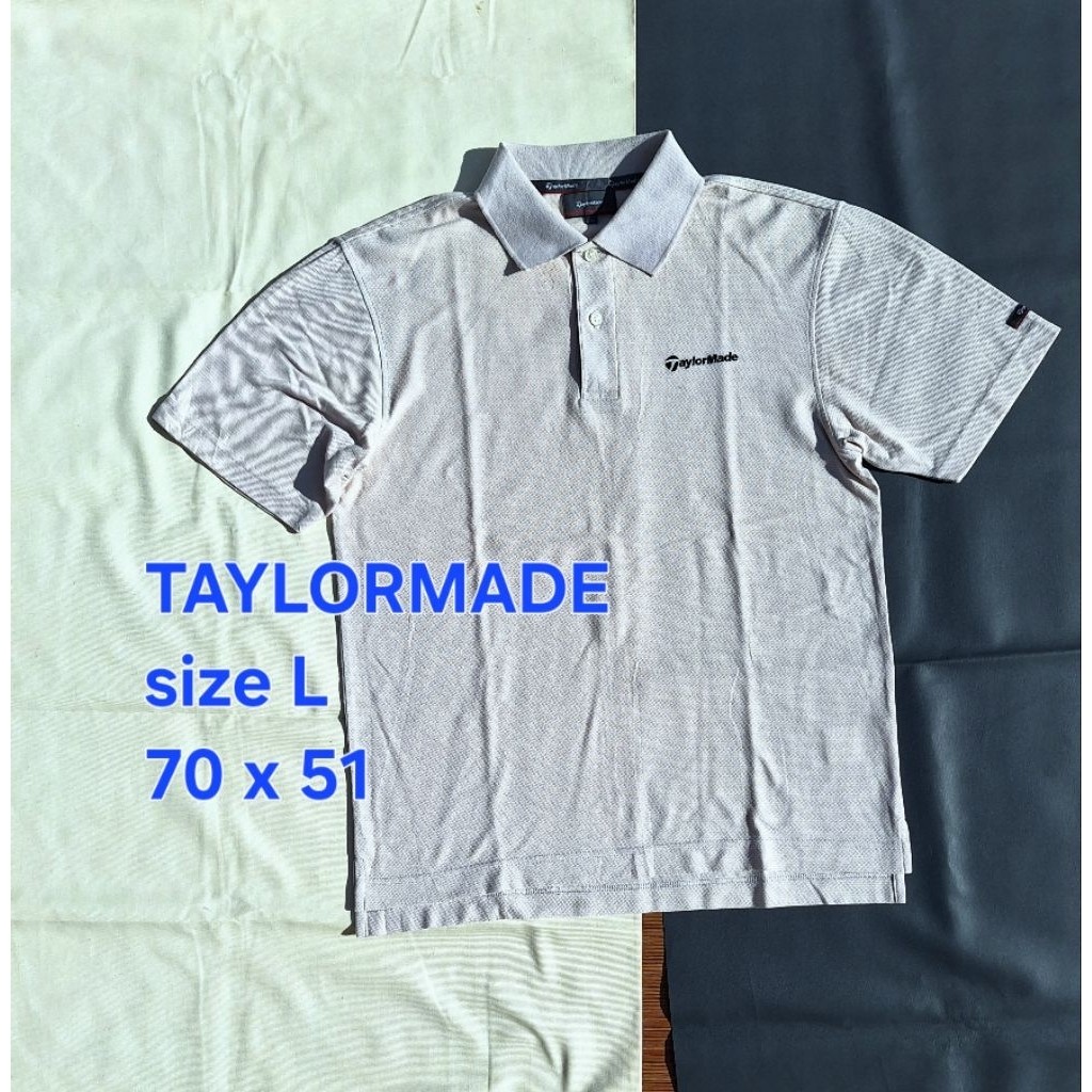 Baju Kaos Kerah TAYLORMADE Polo Shirt Cream