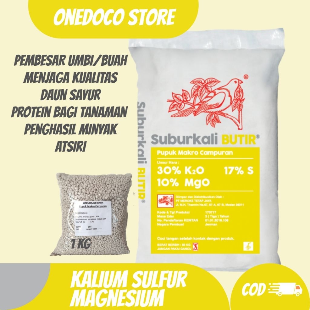 Pupuk Suburkali Butir 1 Kg - Suburkali Butir Kemasan Repack 1Kg, Suburkali Butir Ori repack