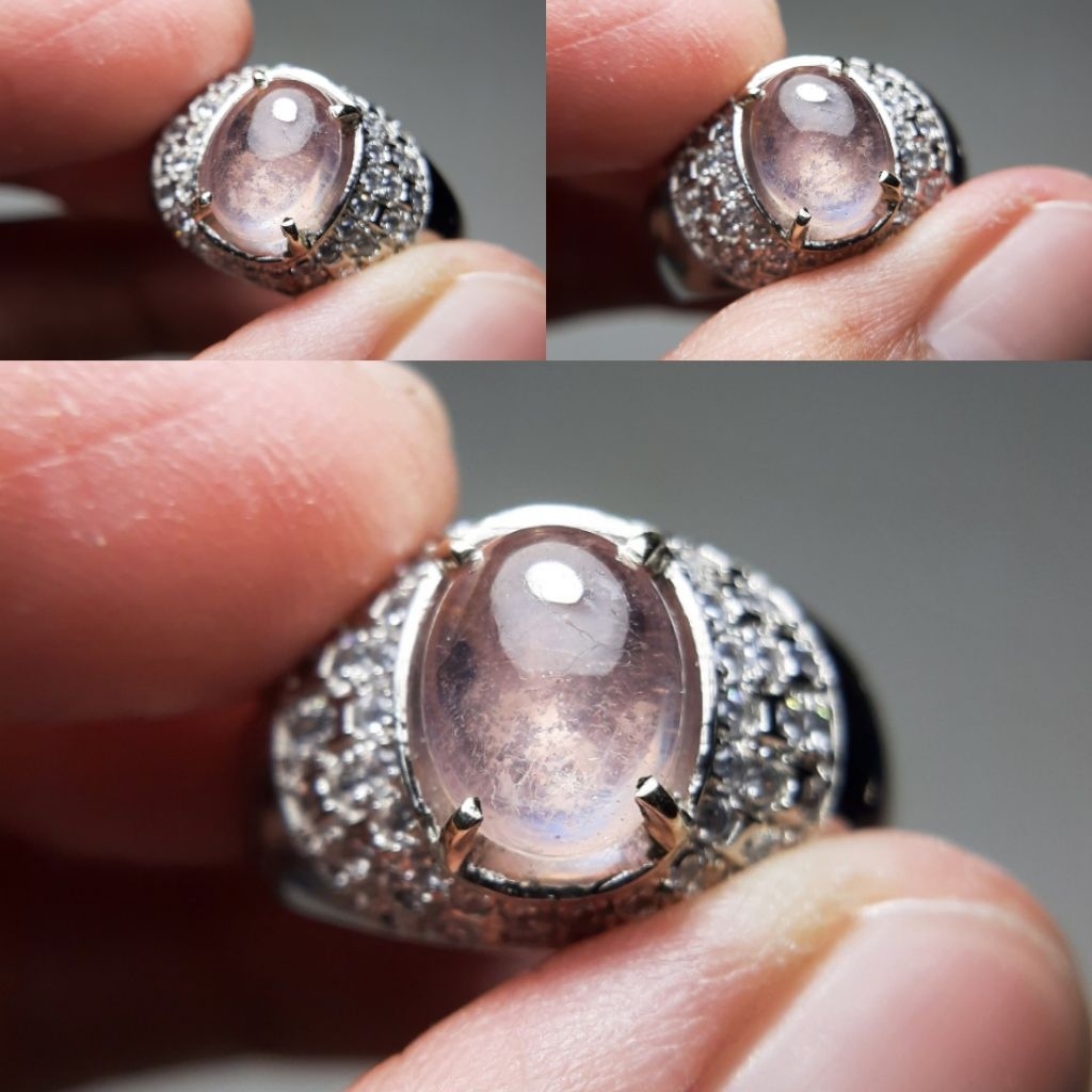 Natural Pink Sapphire Oval Cabochon Batu Safir Bukan Warna Biru Bukan Ruby Zamrud Emerald Jamrud Zio