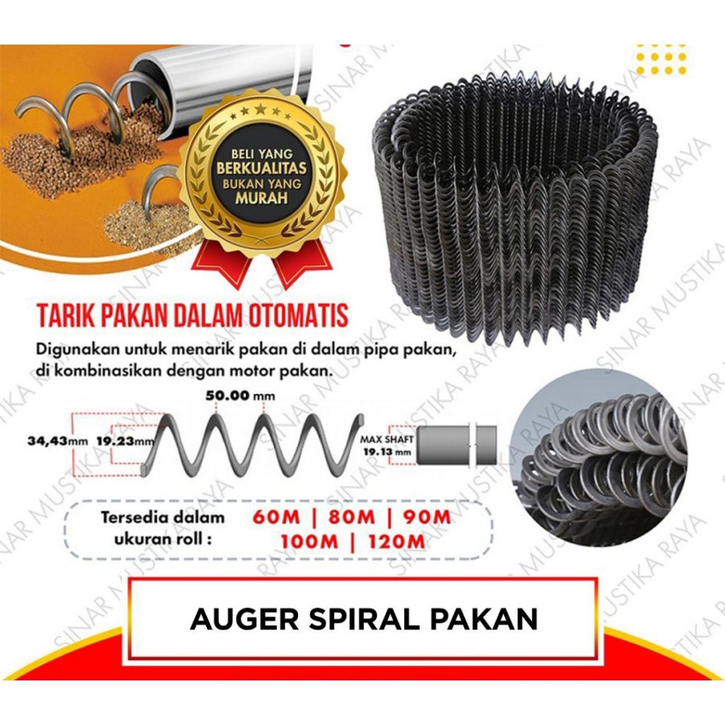 AUGER SPIRAL - TEMPAT PAKAN OTOMATIS AYAM FEED PIPE