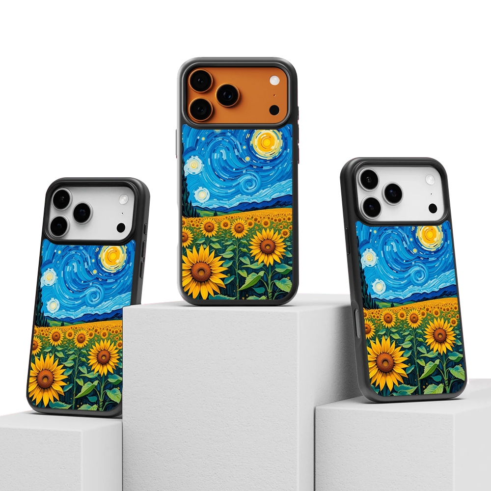 Hybrid Case Casing iPhone 17 16 15 14 13 12 11 Pro Max Plus Air Mini XR SE Premium Van Gogh Art