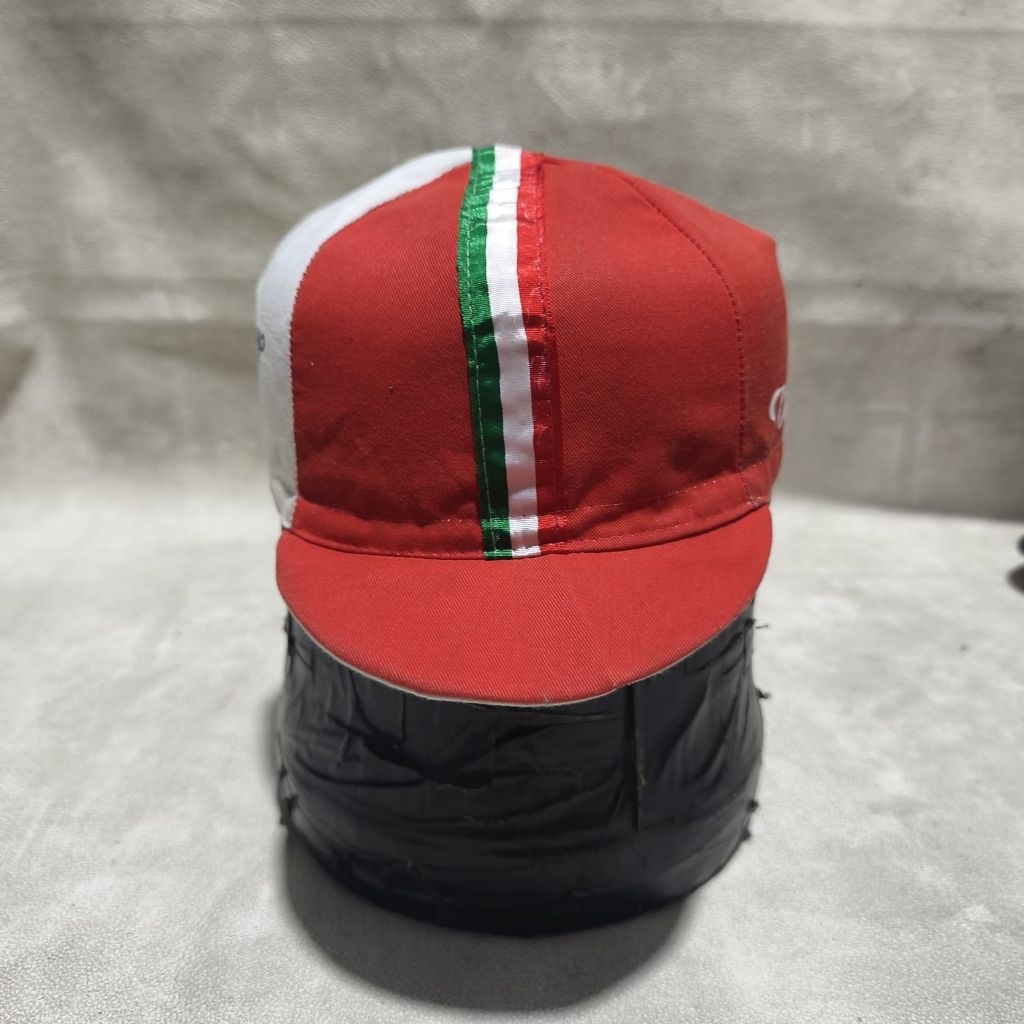 Topi olahraga sepeda wilier merah putih