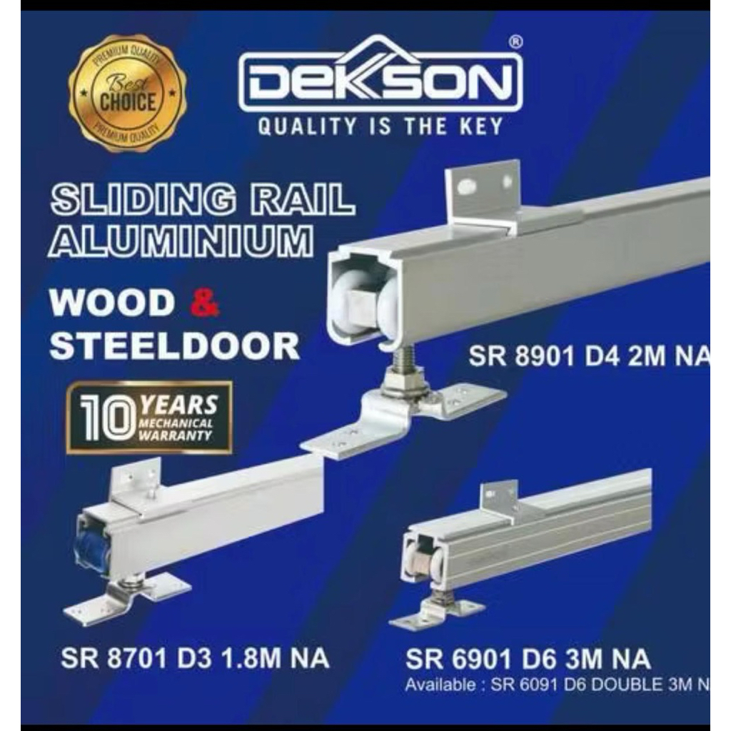 DEKSON Rel Pintu Geser Alumunium 2 Meter 180, 200 cm // Sliding Door Rail Dekkson D3, D4