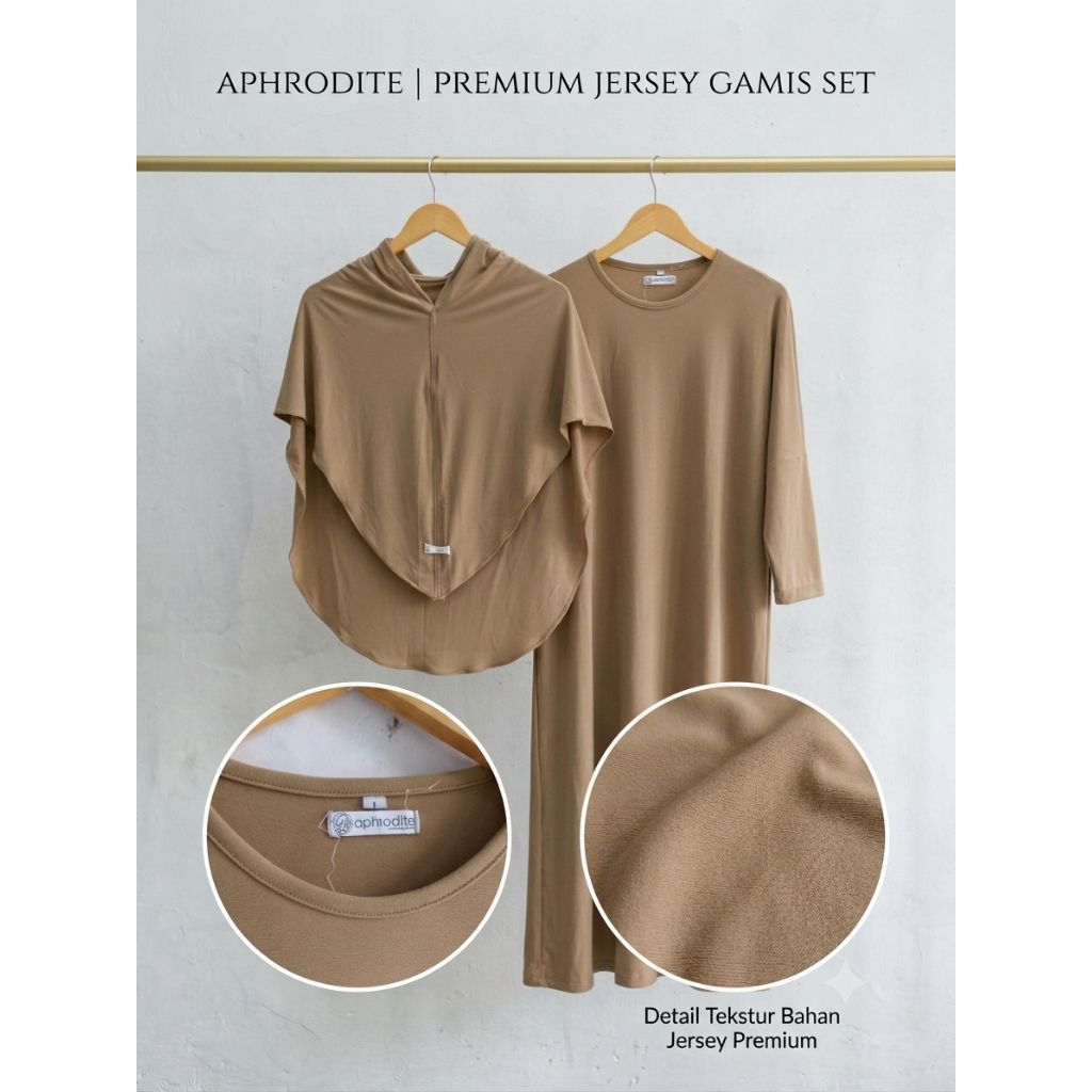 Preloved set Gamis Jersey Premium Aphrodite size M