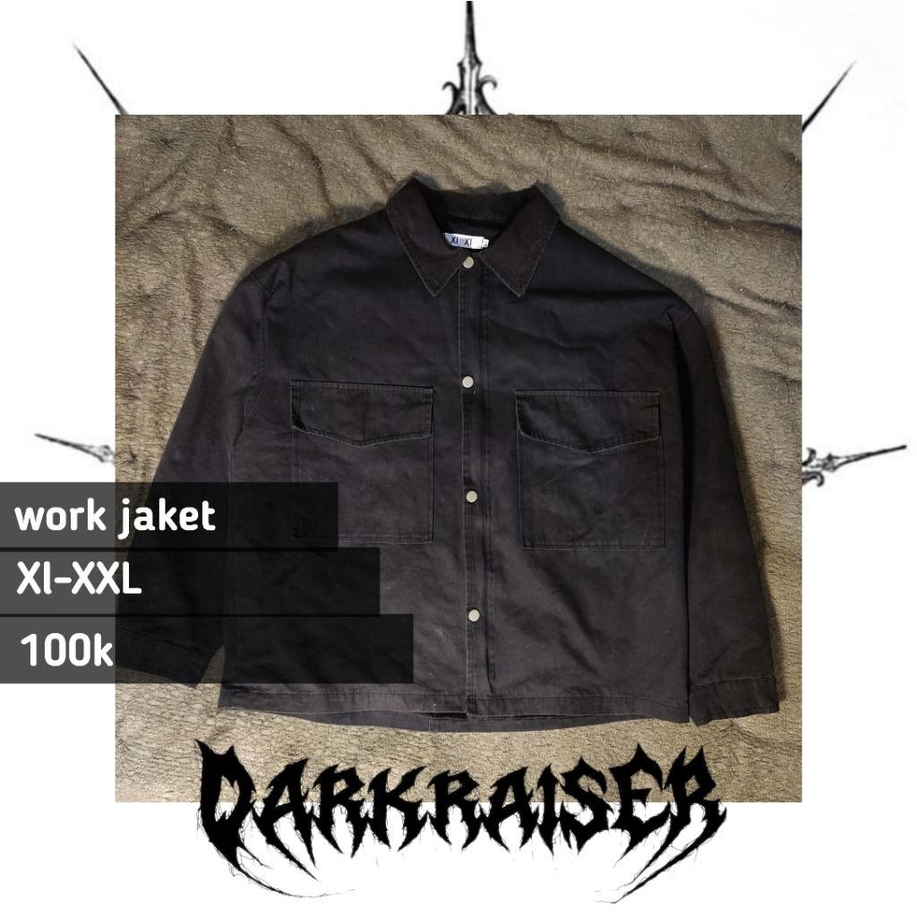 work Jacket hitam Double layer