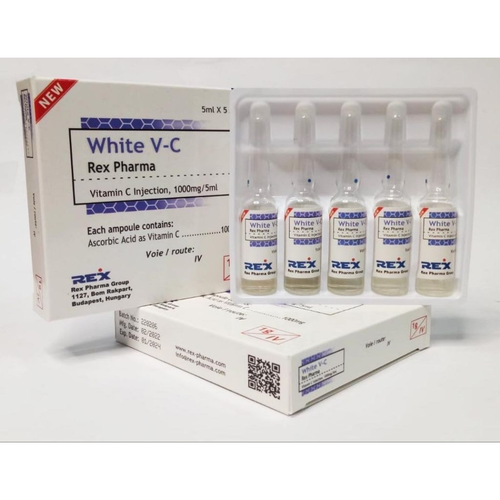 White V- C Vitamin C isi 5 / Vitamin C 1000 mg Injeksi/Injection
