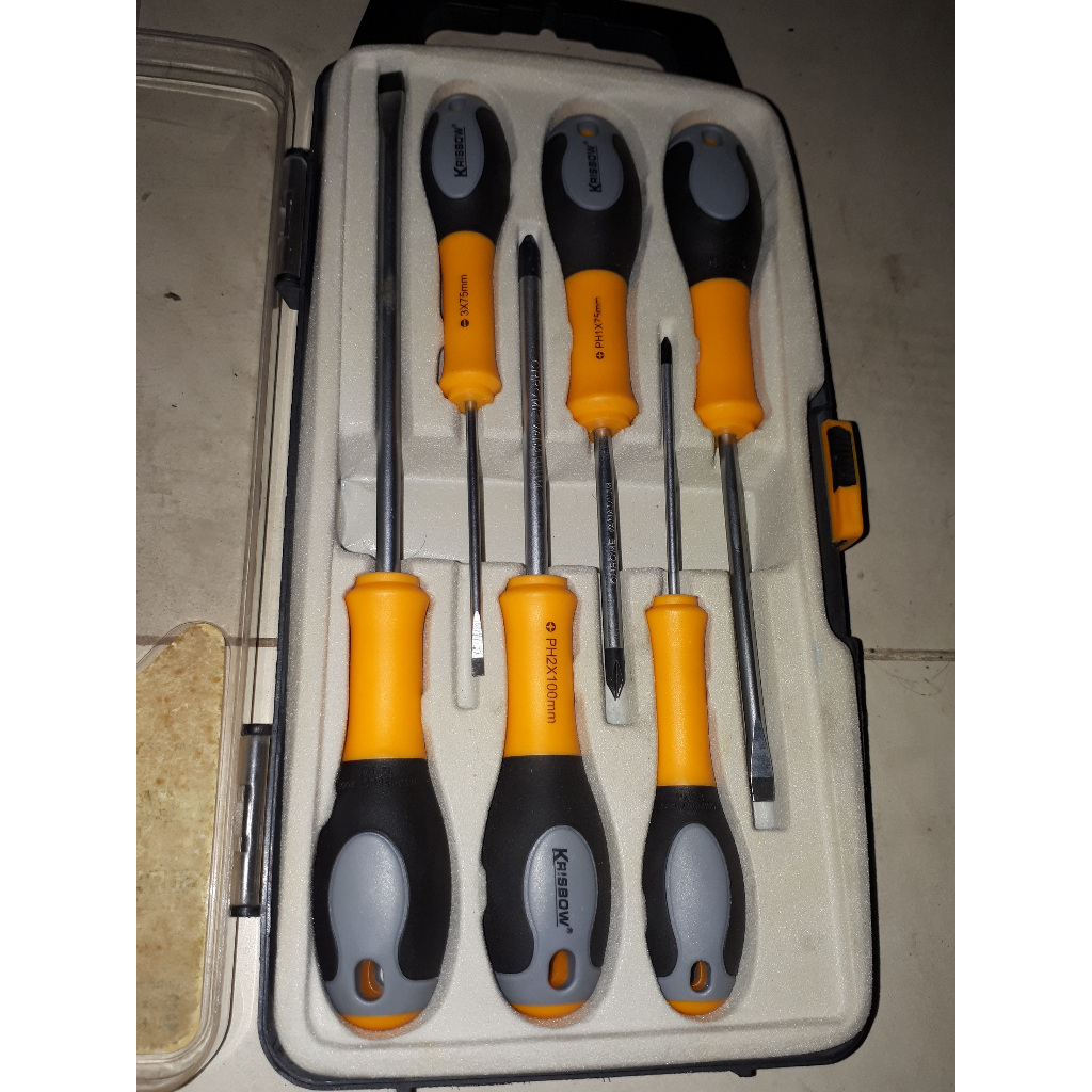 Krisbow 6-pieces Screwdriver Set Obeng