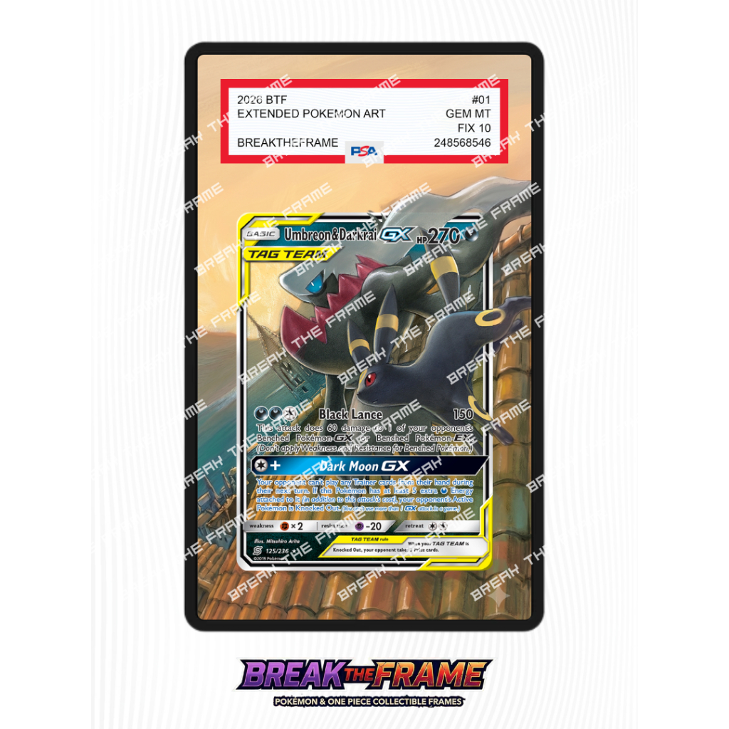 Umbreon & Darkrai GX - Unified Minds #125 - Extended Art Pokemon TCG for Slab Guard / Slab Sleeve