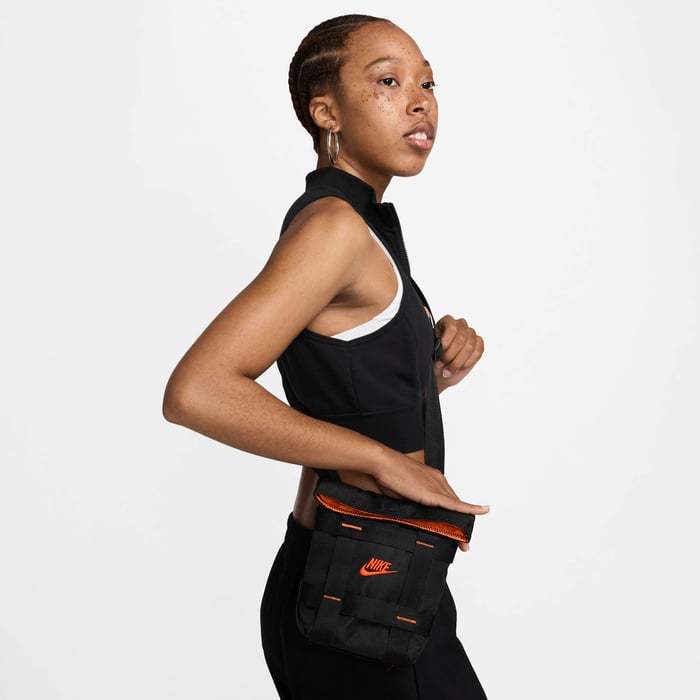 Nike Sportswear Cargo Cross-Body Bag (3L) Black/Black/Orange HF8106-010