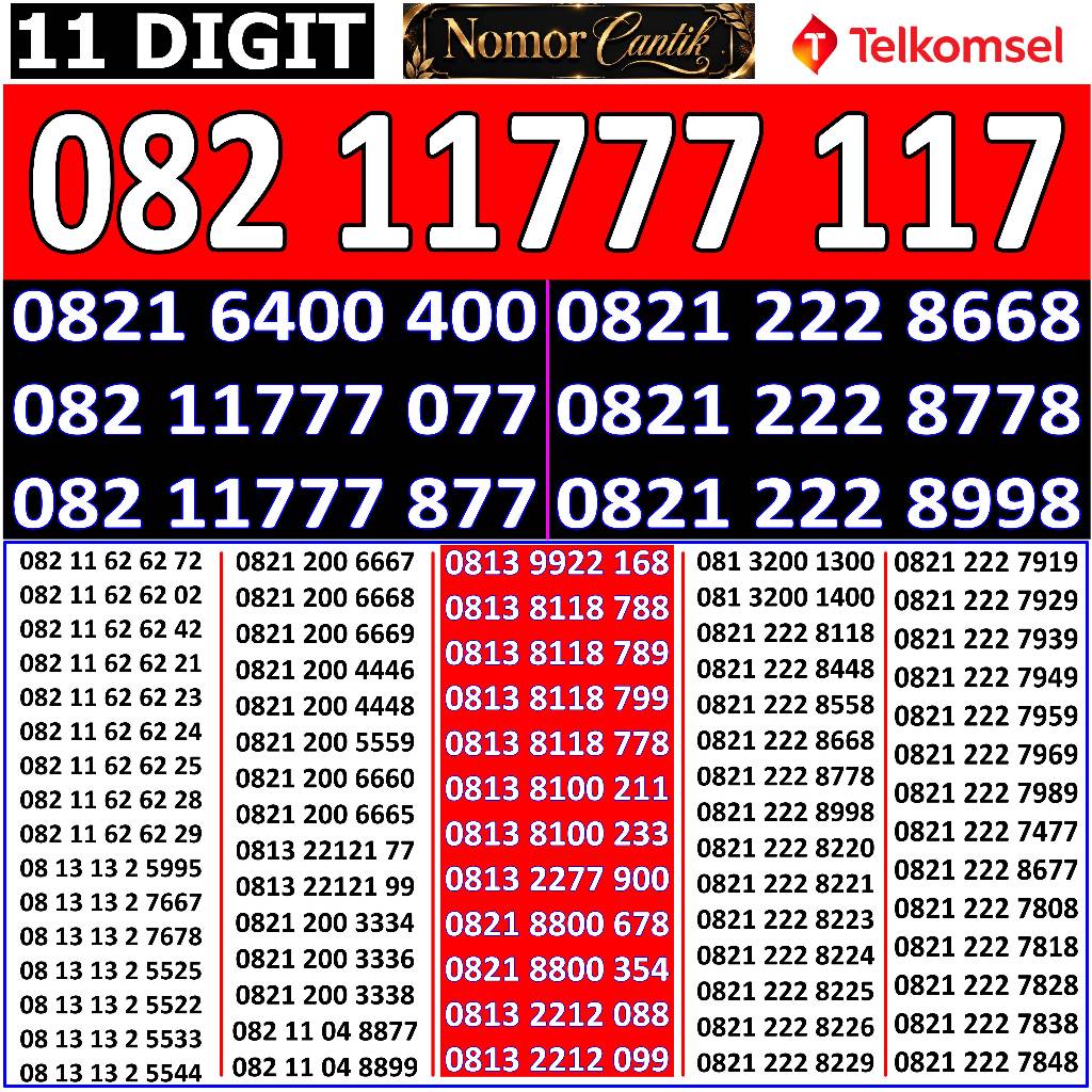 Telkomsel cantik / Nomor Telkomsel cantik / Perdana Telkomsel cantik / Nomor perdana telkomsel 5g ca