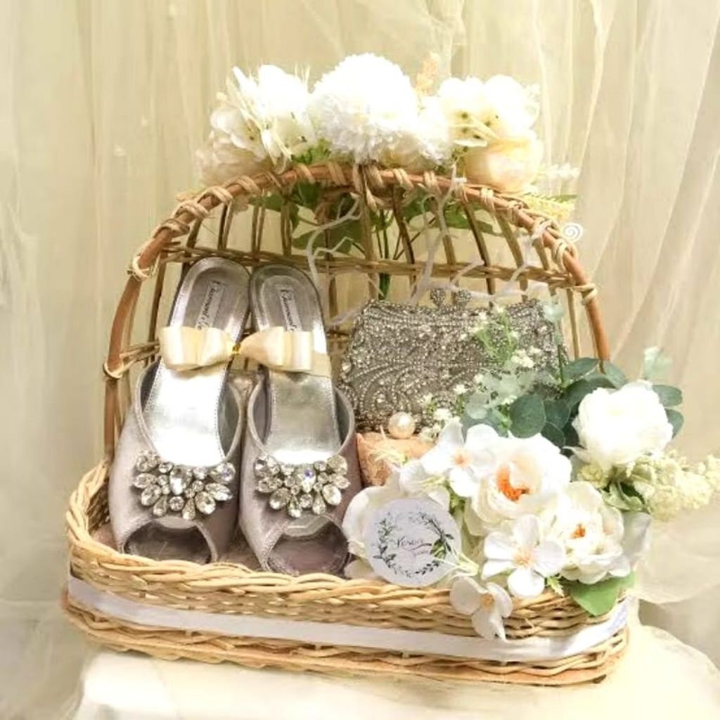 Keranjang Ayunan Rotan Kotak 1set isi 3pcs Full Hantaran Rotan