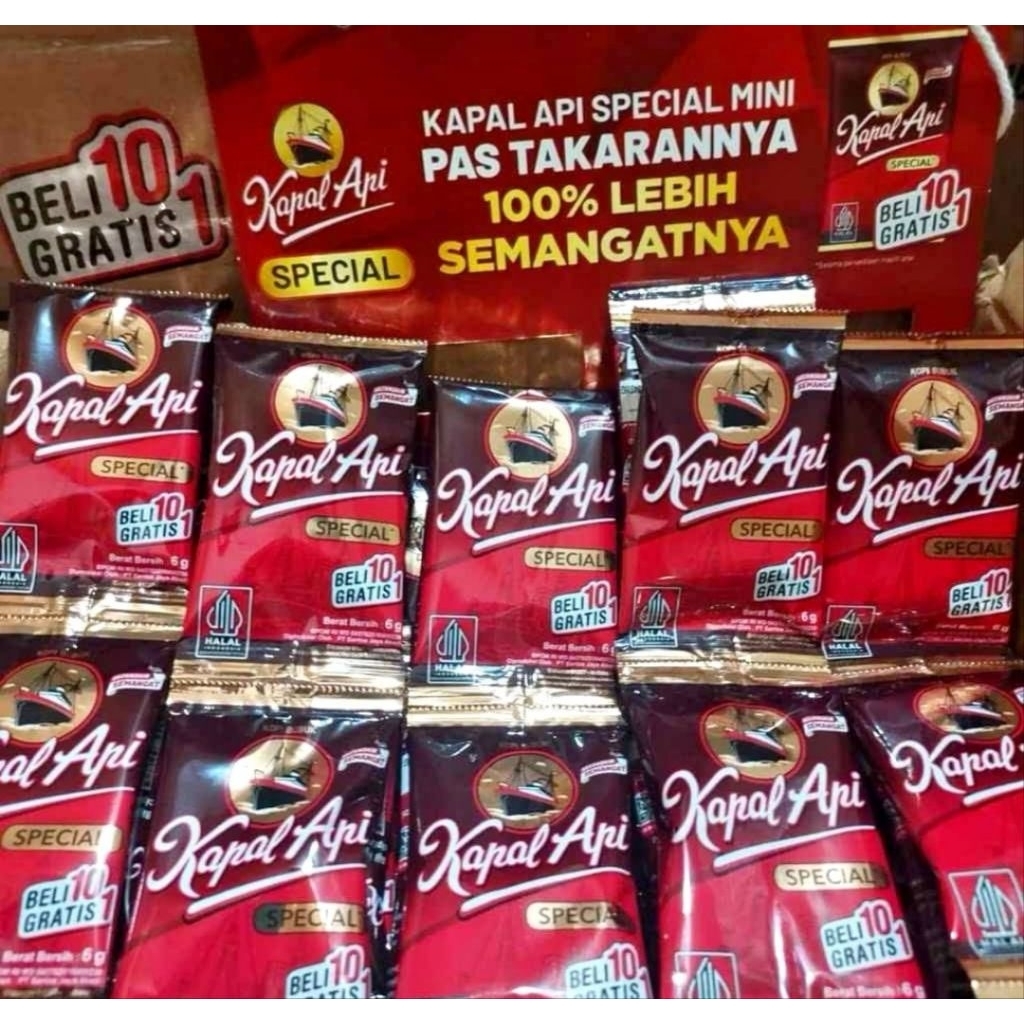 5 Renceng Kapal Api mini tanpa gula (55sachet)