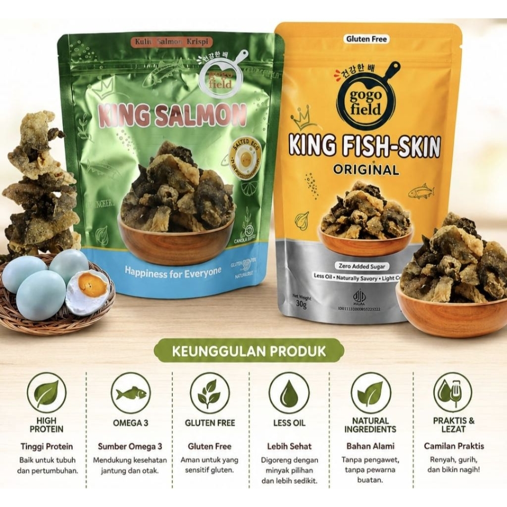 Gogofield King Salmon Crispy Salmon Skin Kulit Ikan Salmon Krispi 30r