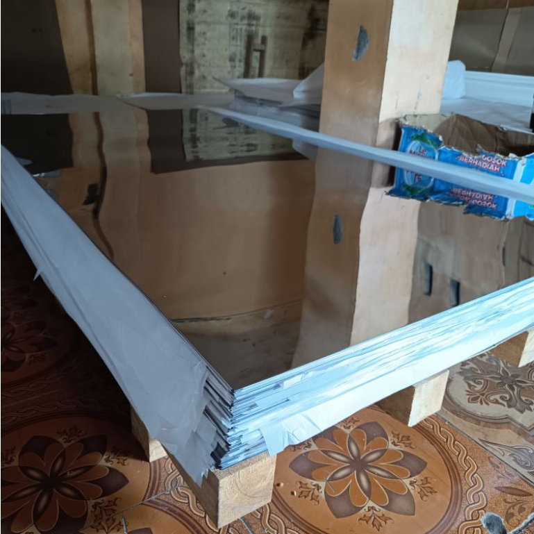 5 lembar Plat Stainless Mirror ba 430 0,3mm B (baisa)- Lembaran 1x2 meter