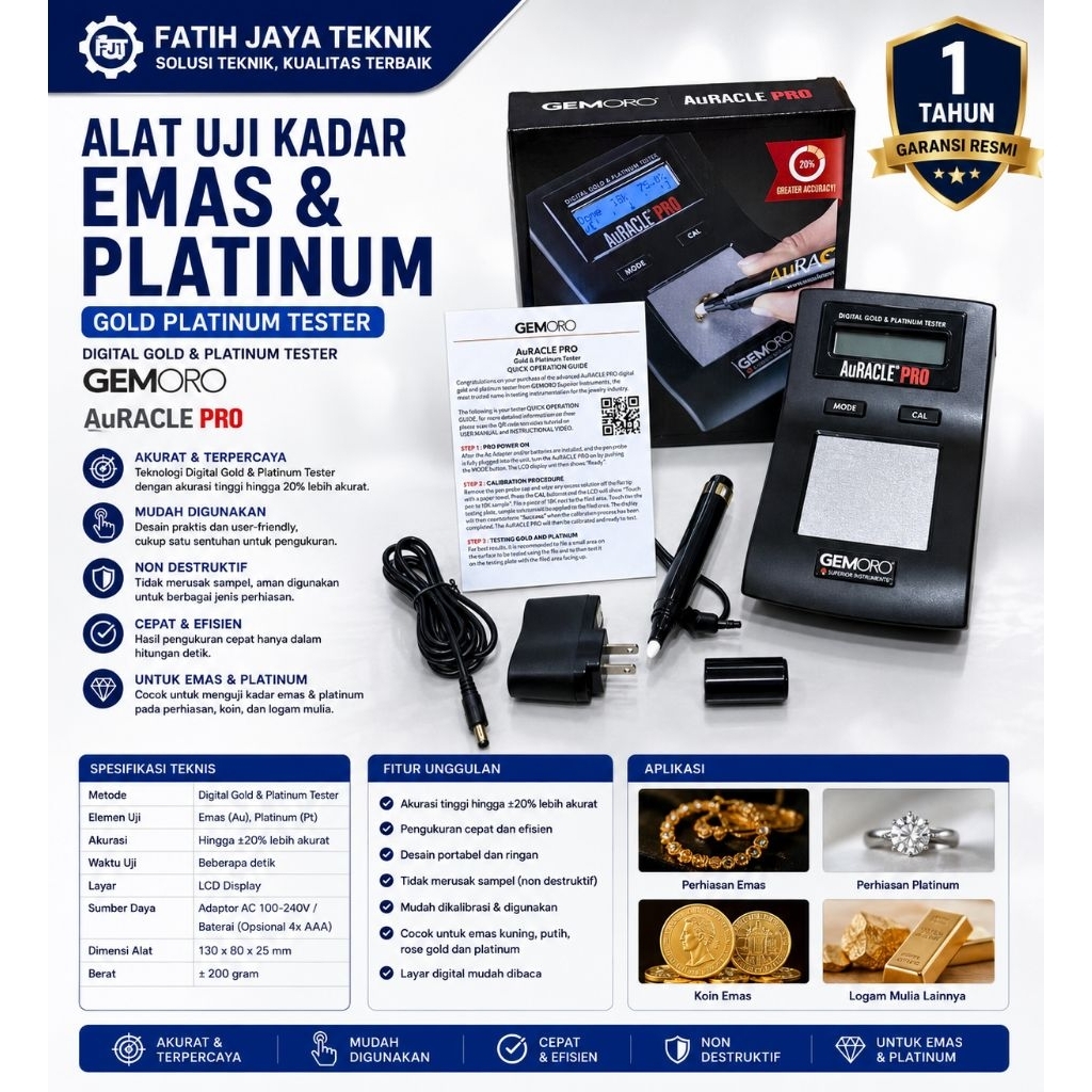Alat Uji Kadar Emas Dan Platinum / Gold Platinum Tester