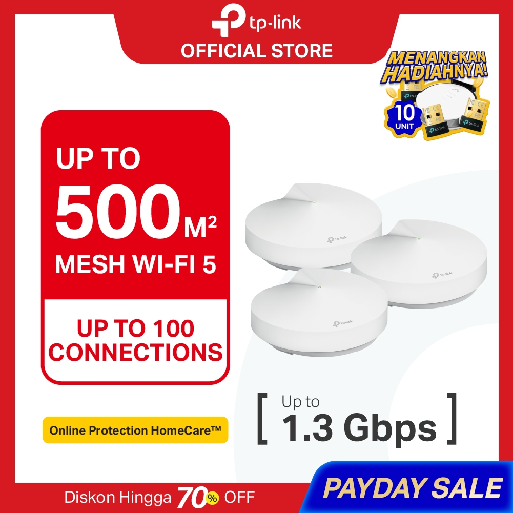 TP-Link Deco M5 | AC1300 Mesh WiFi System | Dual Band | Gigabit | Router Extender | 1/2/3 Pack