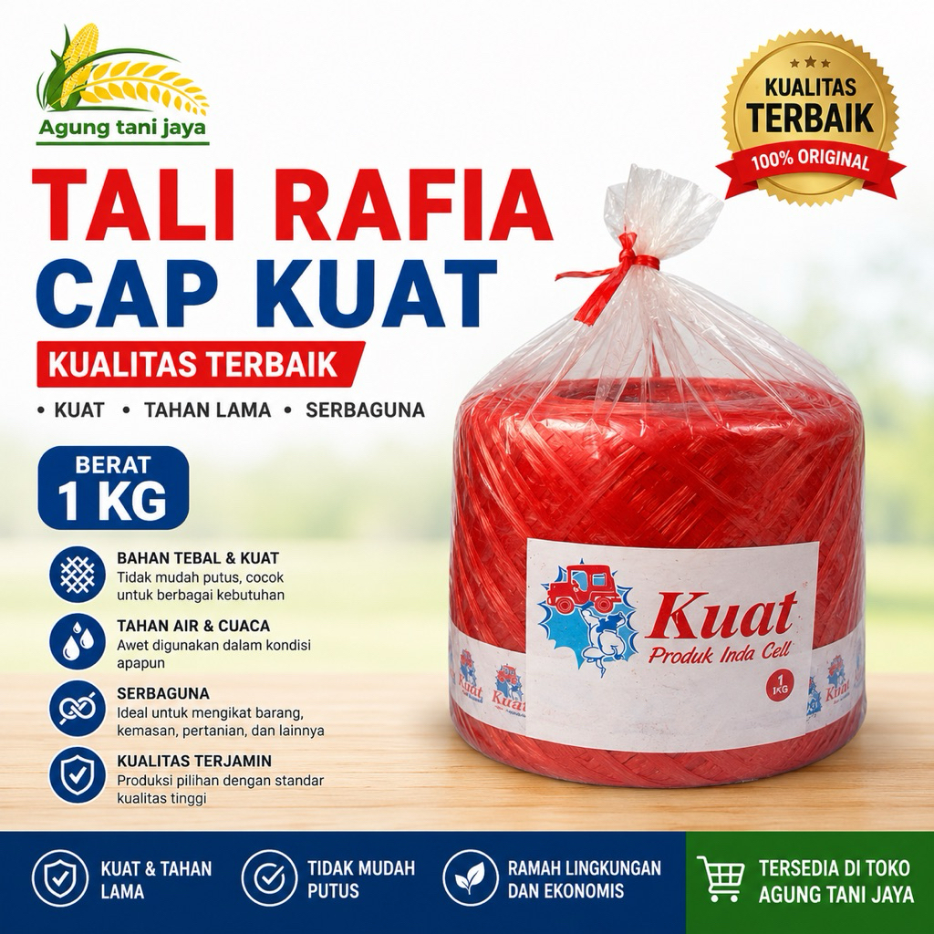 tali rafia cap kuat (WARNA RANDOM HIJAU,MERAH,BIRU,ORANGE)