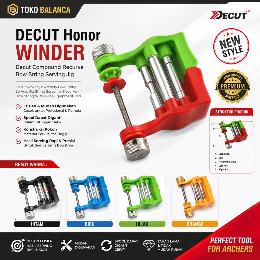 DECUT Honor Winder Original - Bow String Serving Jig Alat Serving Tali Busur Recurve Compound
