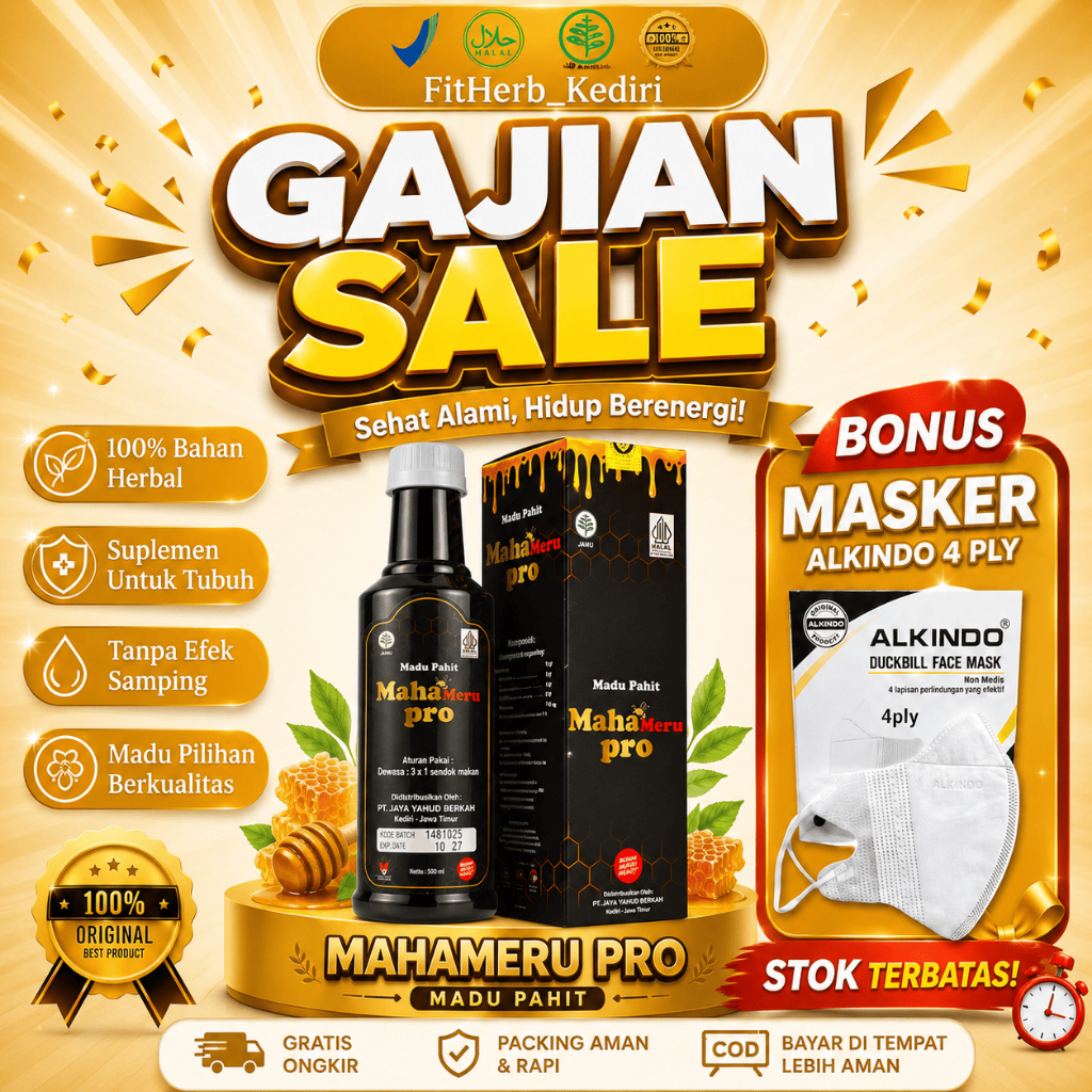 PROMO Gratis Masker Mahameru Pro Madu Hitam Pahit 100% Aman Untuk Dewasa Asli Untuk Kolesterol, Diab