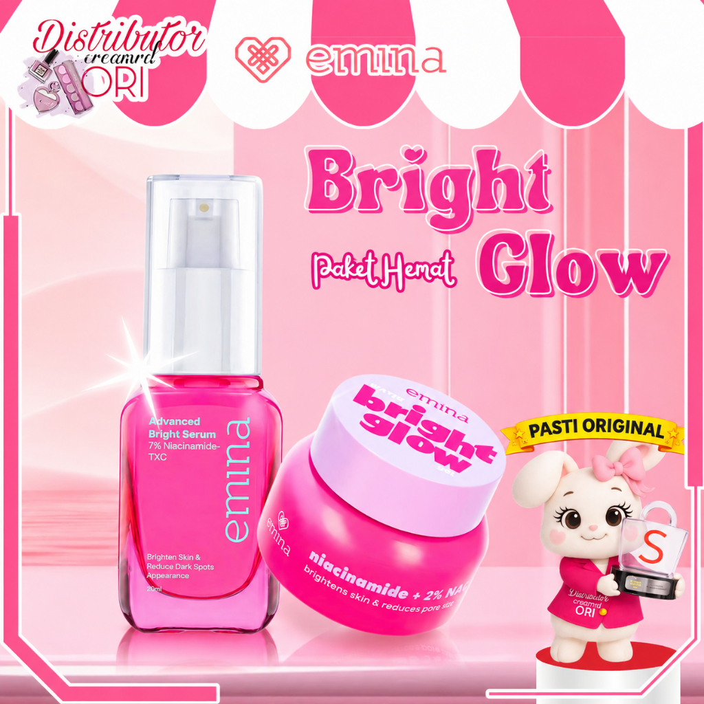 [ PAKET ISI 2 PCS ] EMINA Bright Glow Serum Advanced Bright +  Moist Water Bright Glow | Distributor