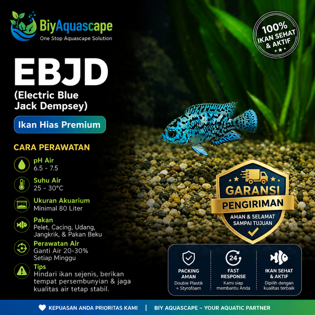 IKAN HIAS CHILCHID EBJD Electric Blue Jack Dempsey / ikan hias CICHLID Electric Blue Jack Dempsey