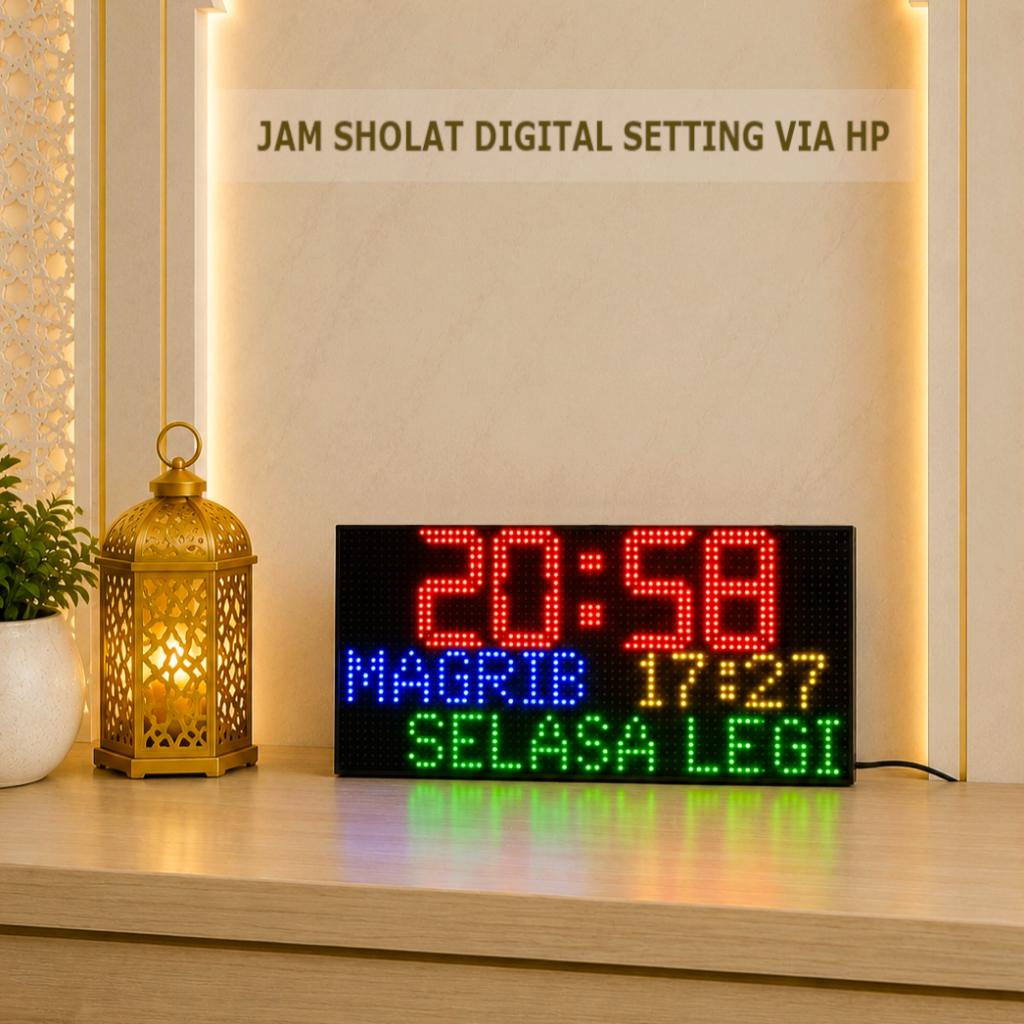 Jam waktu sholat Digital Masjid JWS murah panel p5