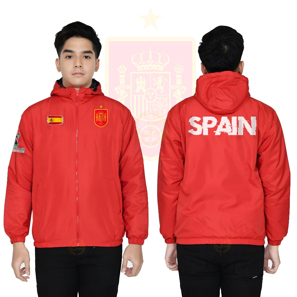 Jaket Timnas Spanyol La Roja Jaket Pria Bola Pildun 2026 Parasut Semi WF