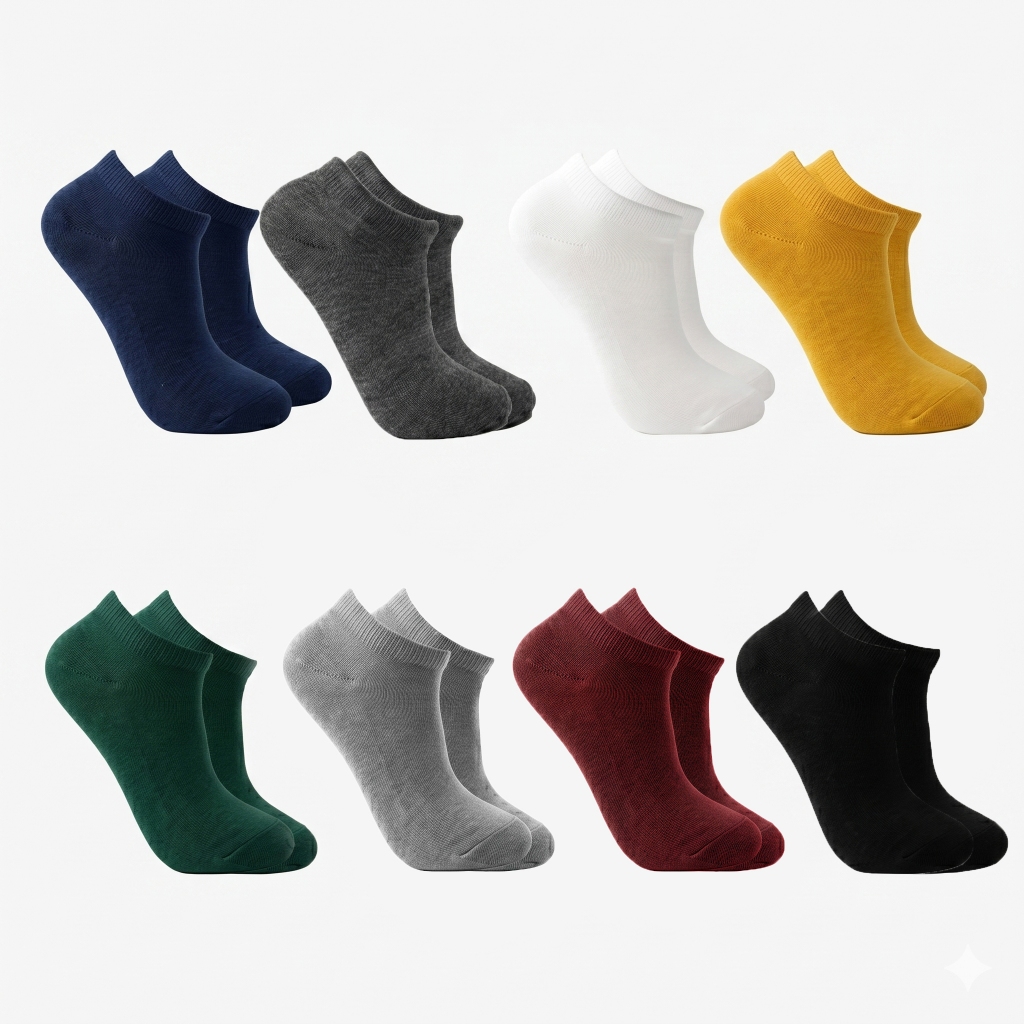 KOS KQ - KAOS KAKI PENDEK MATAKAKI LOWCUT POLOS BASIC UNISEX PREMIUM