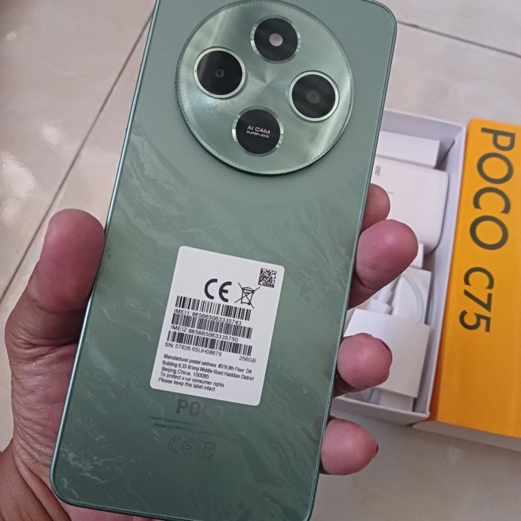 HP POCO C75 8/256 Warna HIJAU- BEKAS(Second)