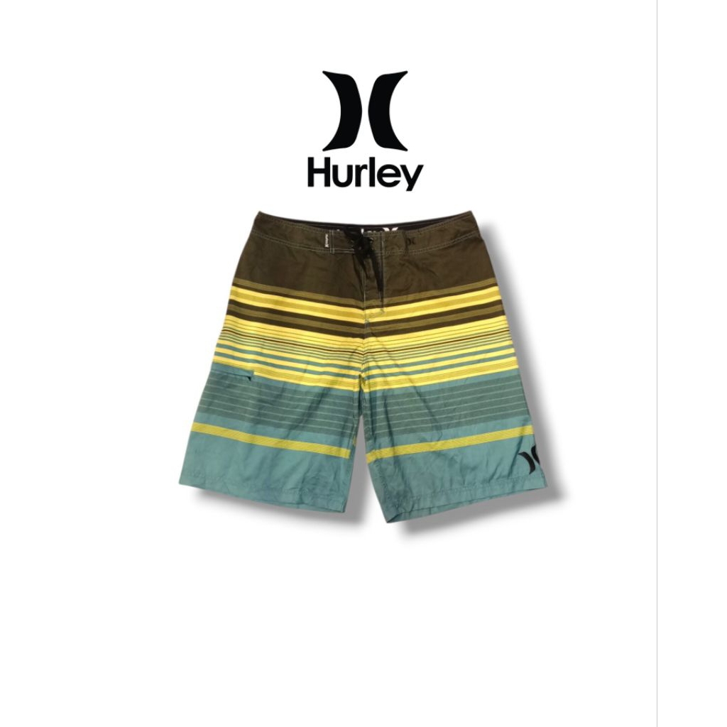 Celana Pendek Hurley Boardshort Stripe Green Yellow Second